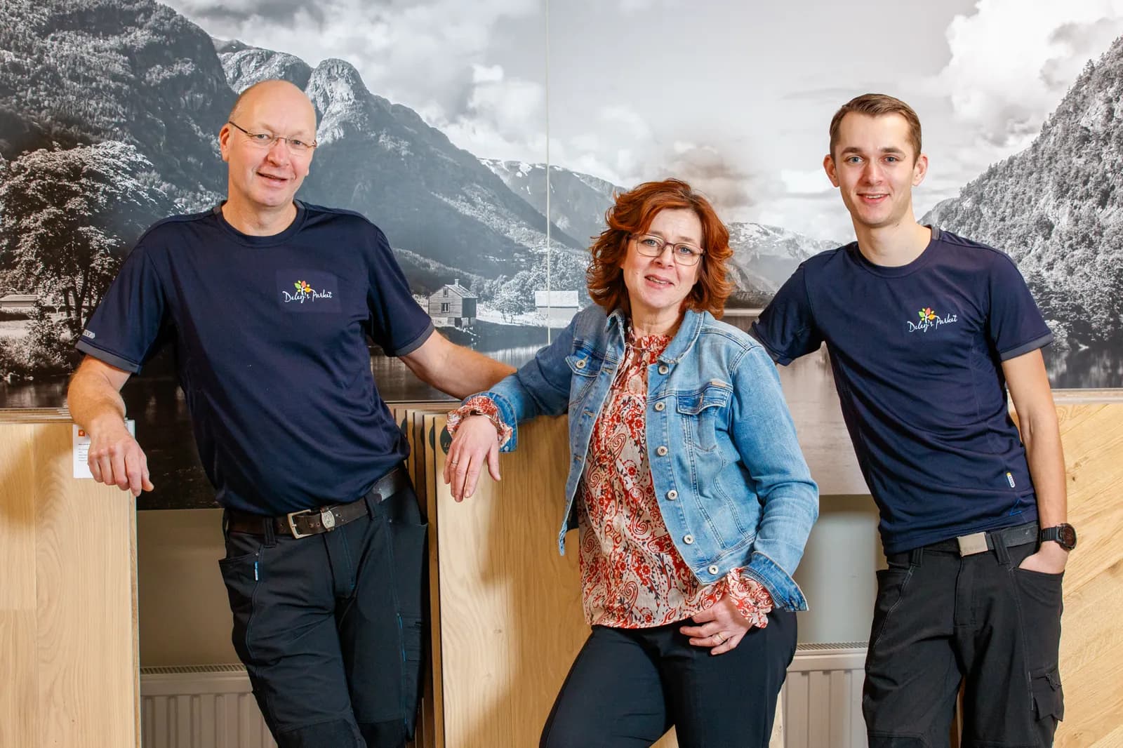 Vierde generatie: Frans, Ariëtte en Bart Deley in de showroom in Culemborg