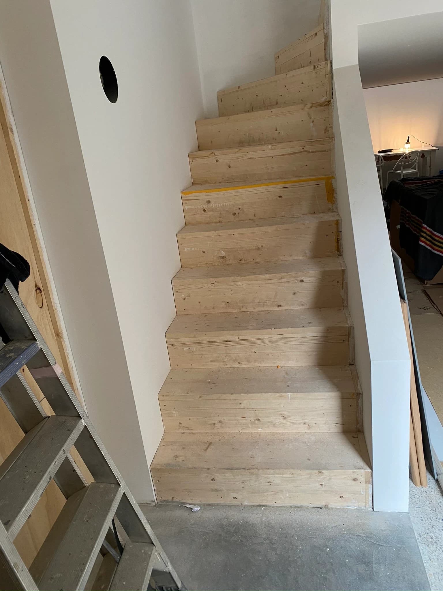 De kale vuren trap vóór de eiken bekleding, Culemborg