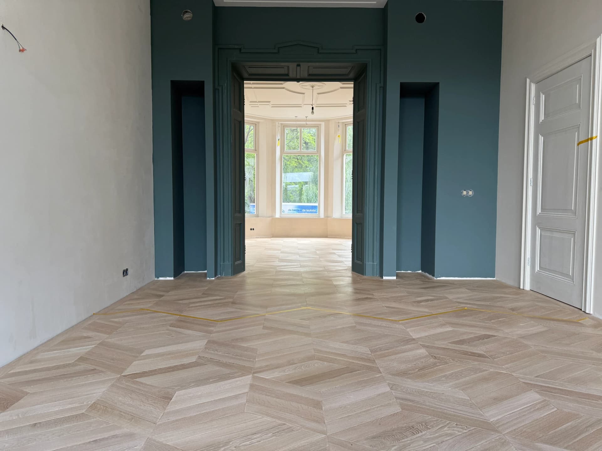 Eiken patroonvloer in een statig herenhuis in Utrecht